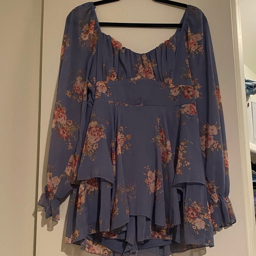 Long Sleeve Floral Romper